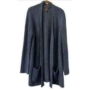 Alexandra + Oak Blue Long Duster Cardigan Sweater With Pockets XL